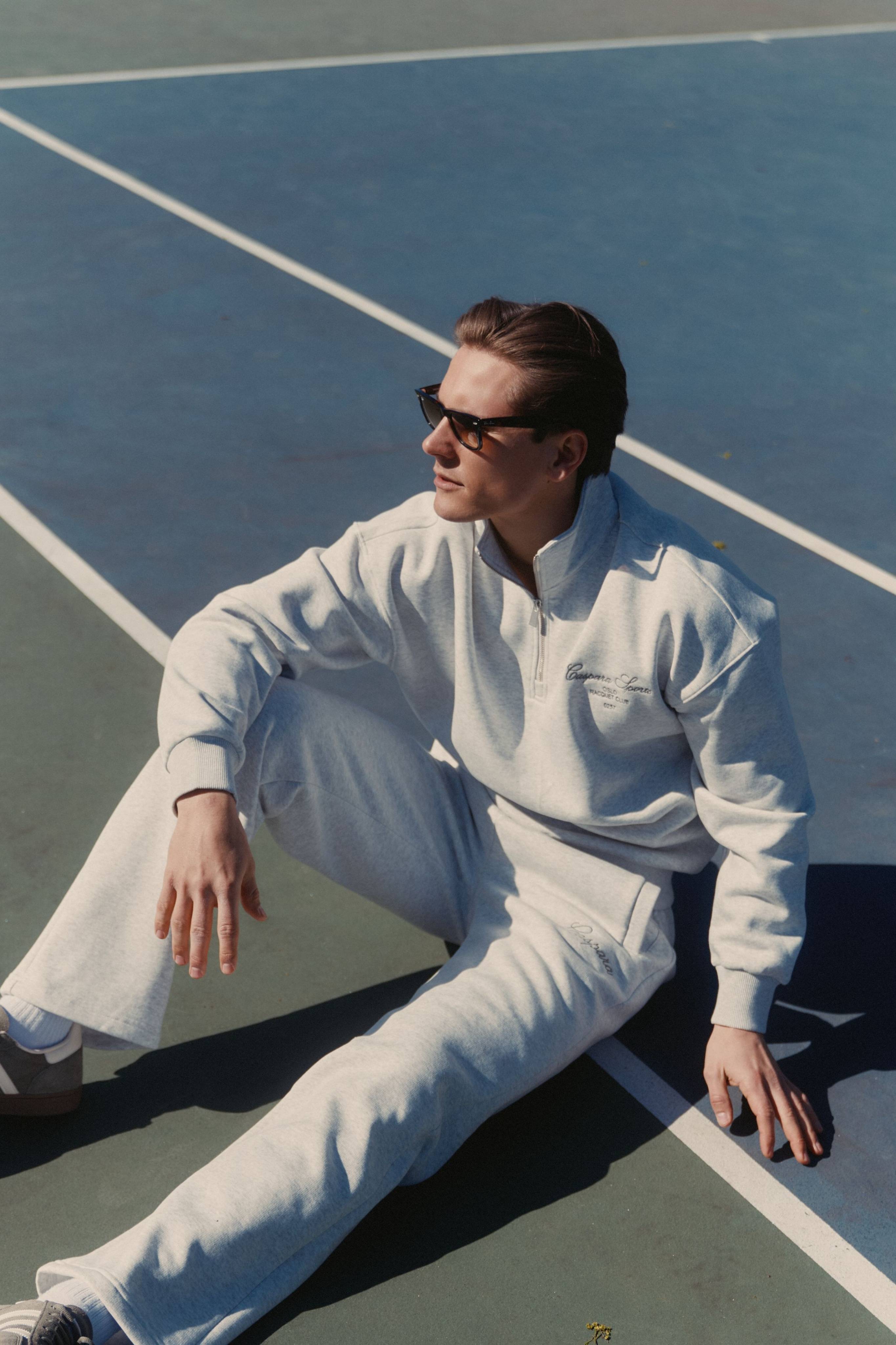 M. Raquet Club Half-Zip - Grey Melange